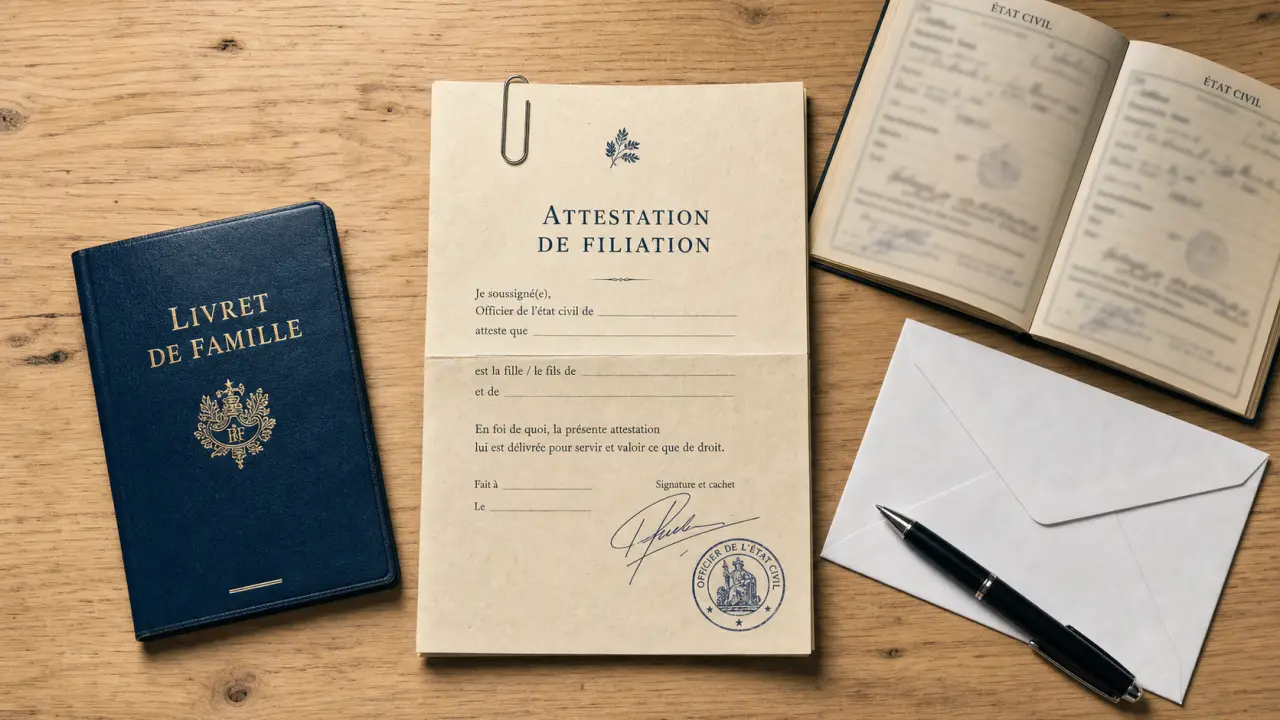 Attestation de filiation et justificatifs à joindre