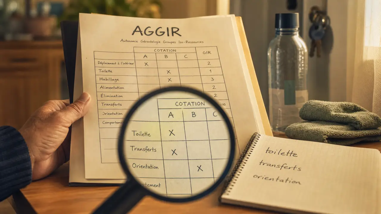 Calcul GIR : grille AGGIR A/B/C pour toilette et transferts