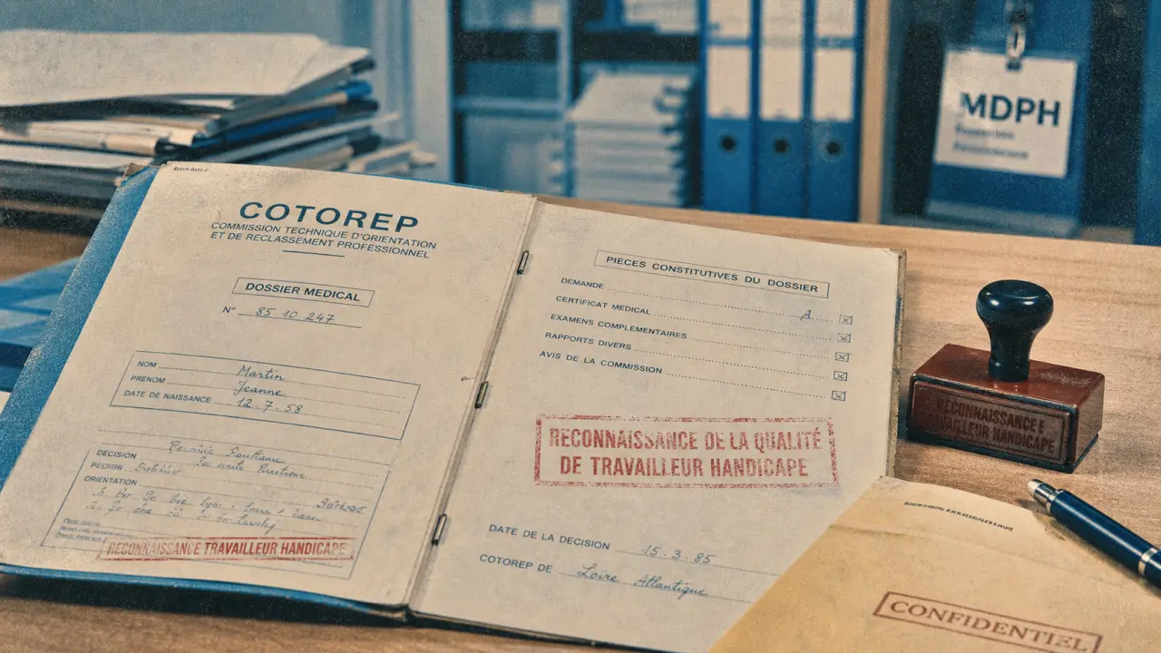 Définition cotorep : dossier ancien handicap COTOREP et tampon CDAPH