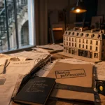 Gestion du patrimoine immobilier : documents, budget et immeuble en maquette