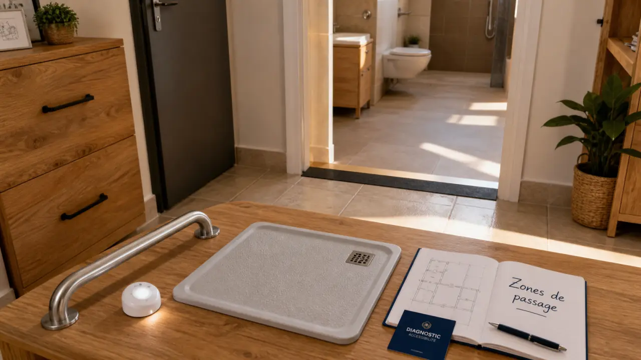 Adaptation logement senior : zones de passage pour sécuriser salle de bain
