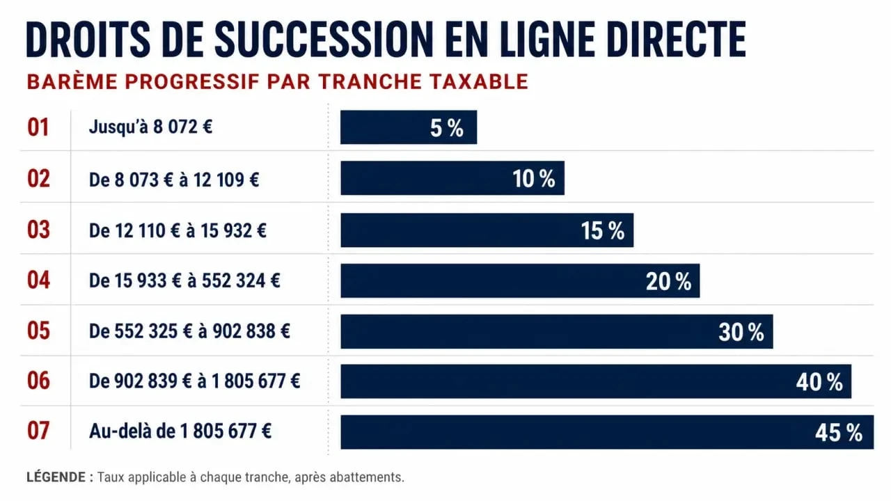 Barème progressif des droits de succession et impôts