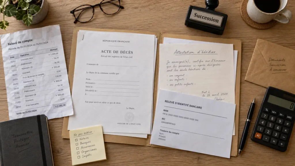Succession sans notaire banque : documents et relevé bancaire