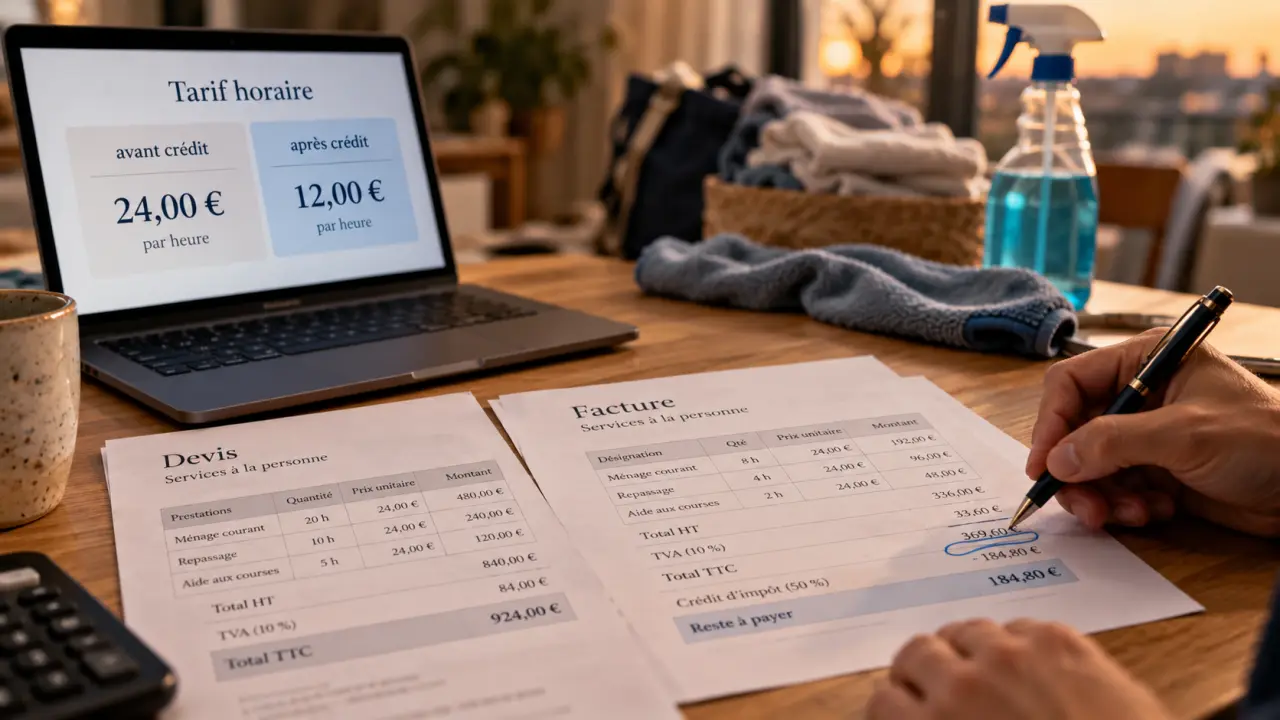 Tarif d'une aide ménagère à domicile : devis, facture et montant horaire (16 à 38 €)