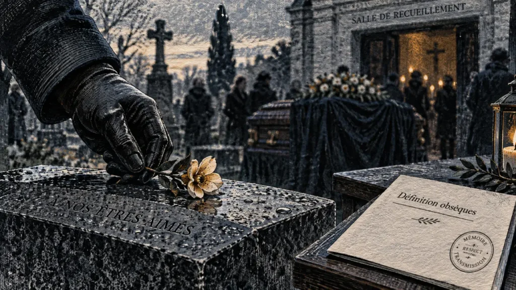 Obsèques définition : cérémonie, inhumation ou crémation