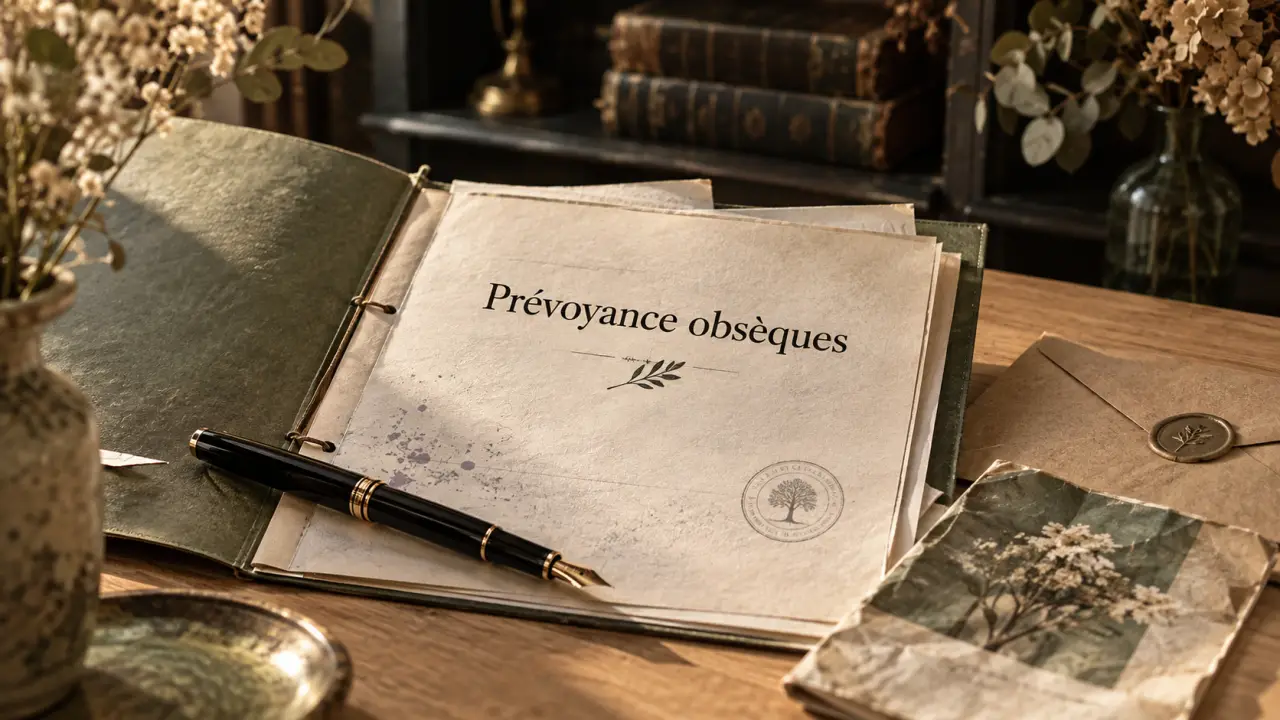 Prévoyance obsèques : document sur table