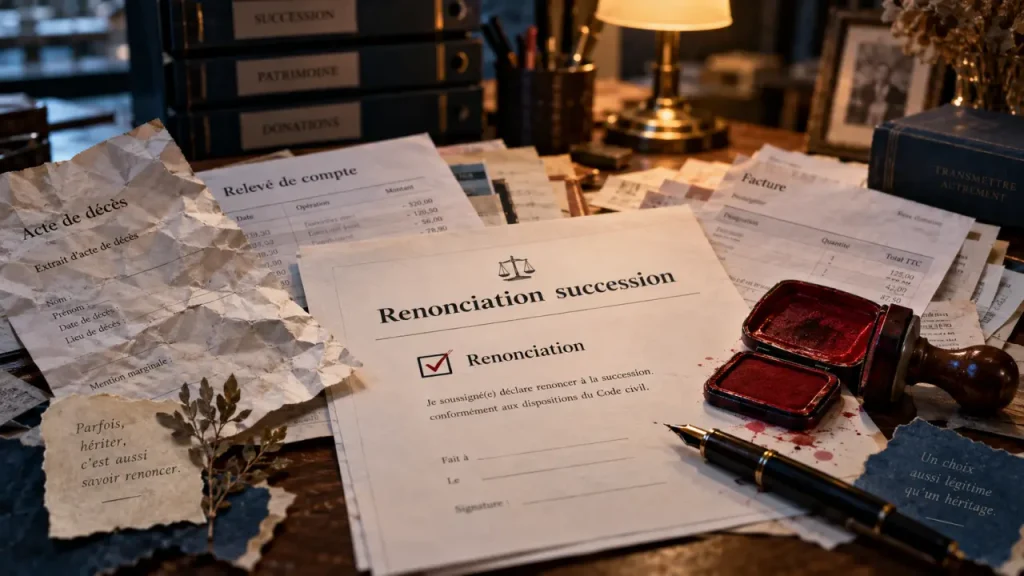 Renoncer à une succession : dossier de renonciation et délai de 4 mois avant mise en demeure